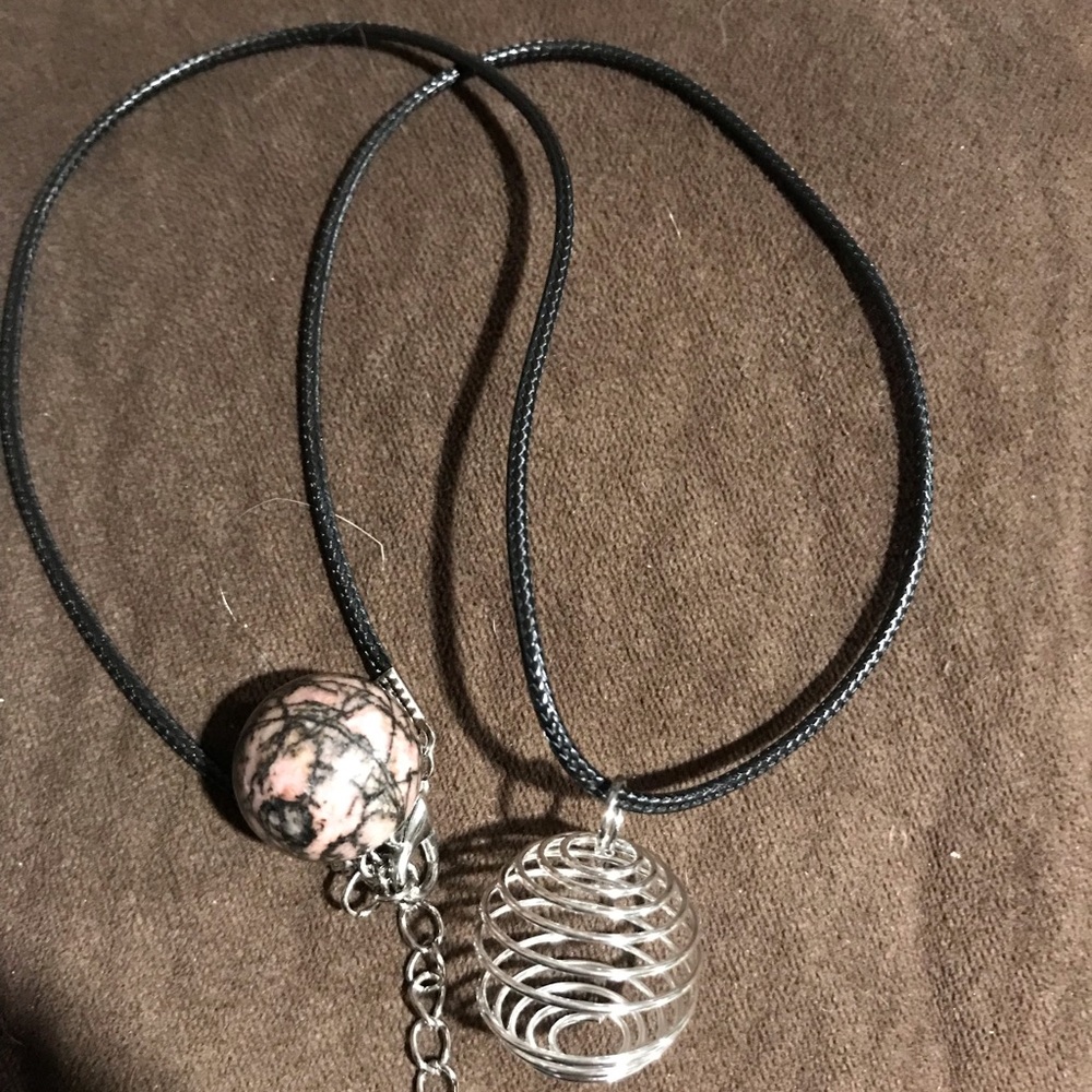 Crystal cage necklace with Crystal sphere